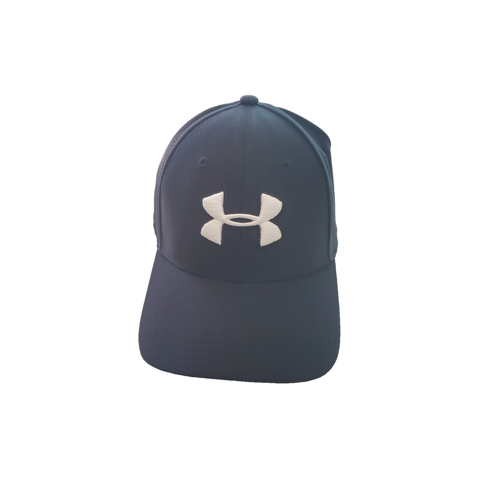 NEW Under Armour Hat Cap Men L/XL Black White Logo‎ UA Blitzing 3.0 Stretch Fit